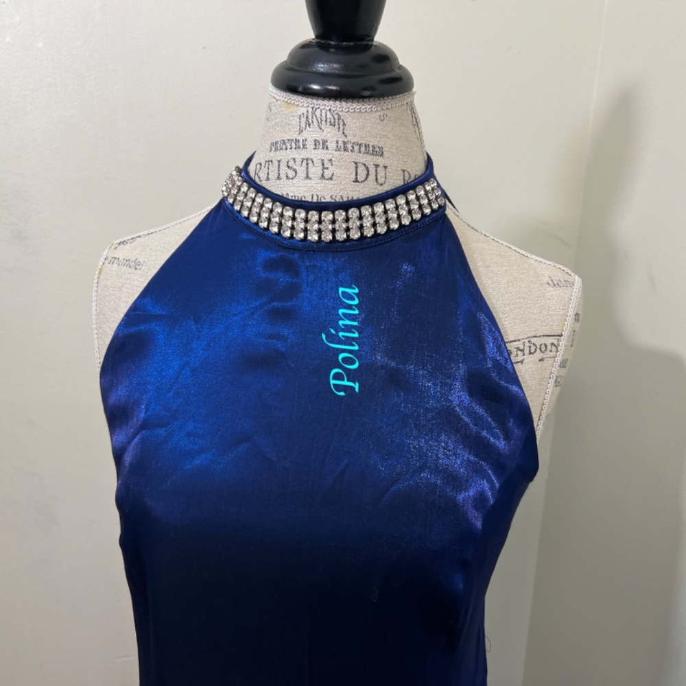 WINTAGE One of the kind Organza Prom Dress 2 pc Navy Blue size 14 -so beautiful!
